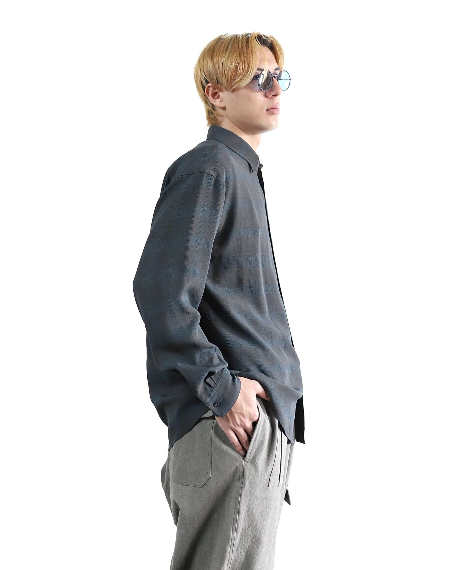 ヨーク24SS PLAID JACQUARD SHIRT(YK24SS0646SH)CHARCOAL