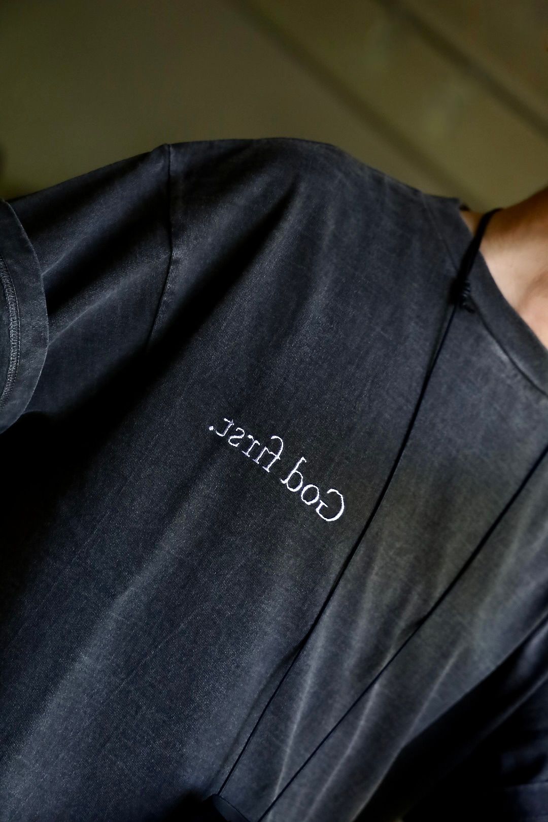 LASTMAN EMBROIDERED TEE SHIRTS "GOD FIRST"スタイル2024.8.17.