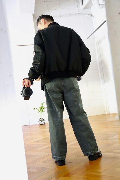 A.PRESSE Vintage Silk Flight Jacketスタイル