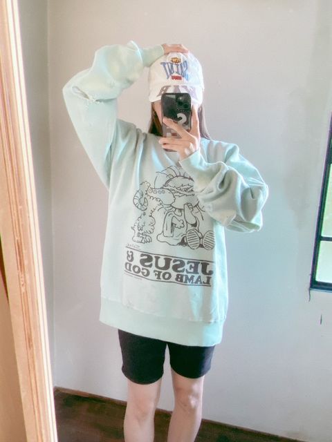 ©SAINT M×××××× 23AW CRW N SWT/JESUS"BLUE"スタイル