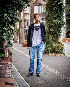 PLAY COMME des GARCONS V-NECK CARDIGAN ミックススタイル