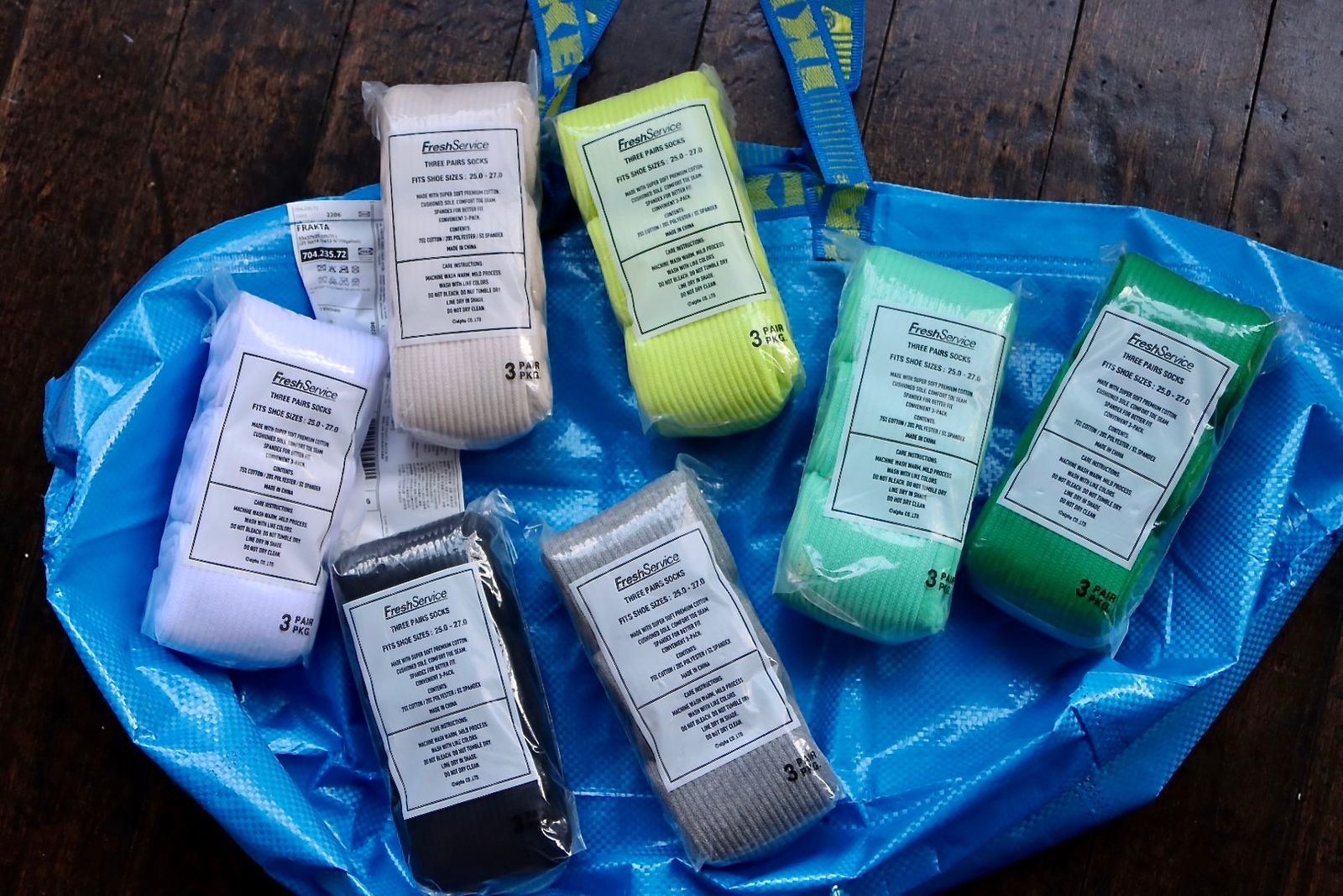 フレッシュサービス ORIGINAL 3-PACK SOCKS (FSP251-90016B)YELLOW