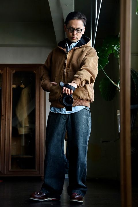 A.PRESSE Silk Linen Hooded Parka"BROWN"スタイル.2025.1.11.