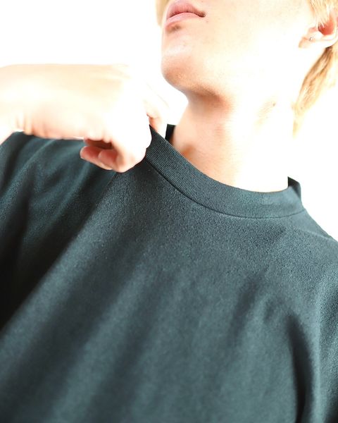 ブラームス24SS blurhms Co/Silk Nep Plain Tee(DarkGreen) style 2024.3.21