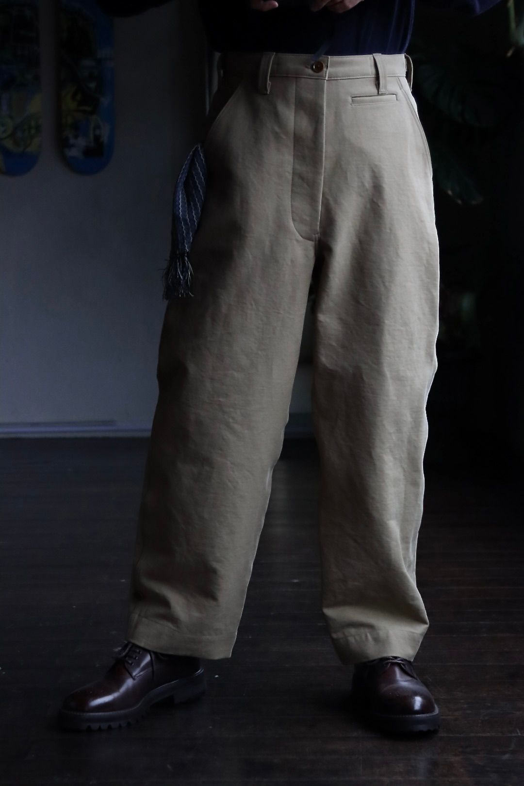 A.PRESSE 23SS Motorcycle Trousers"BEIGE"スタイル