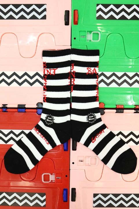 セントマイケル 26AW BORDER SOCKS(SM-MK1-0000-100) BLACK＋WHITE☆10月10日(土)発売！
