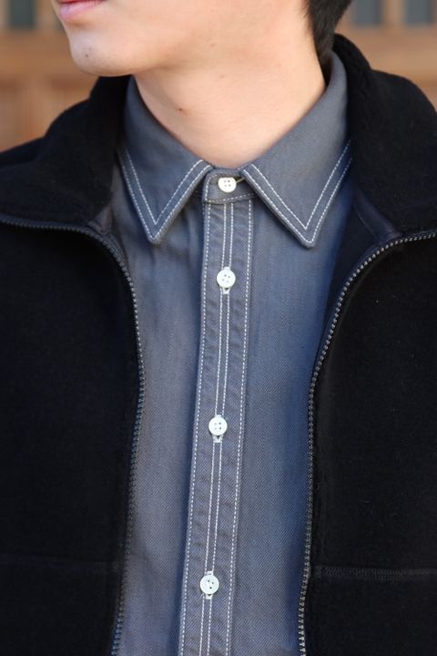 Graphpaperb Wool Boa Zip-Up Vest(GU213-70205B) style.2021.10.10