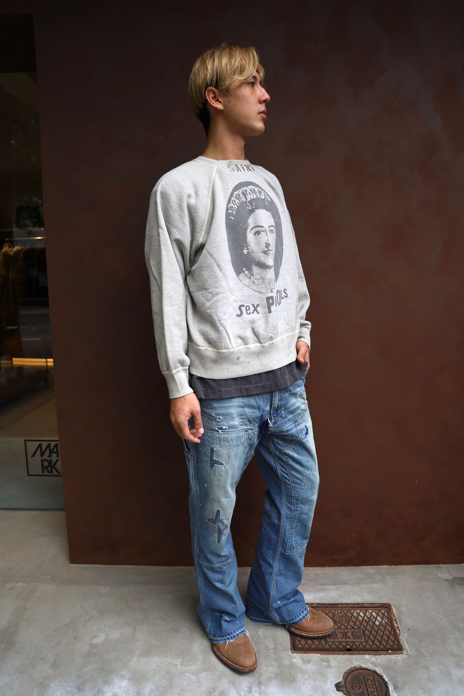 セントマイケル24AW セックスピストルズコラボ QUEEN SP_CREW SWT(SM-YS1-0000-C23)GRAY