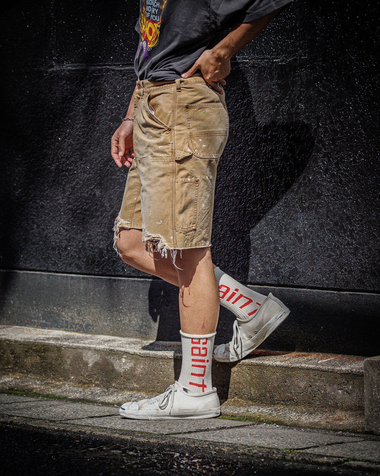 セントマイケル25SS DOUBLE KNEE SHORTS KNEE SHORTS(SM-HR8-0000-072)BEIGE