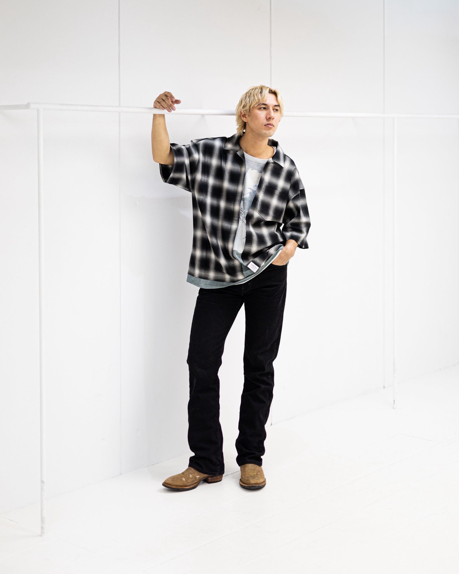 トーキングアバウト ジ アブストラクション 26SS TRANSFER LAYERED STYLE S/S SH(26SS-SH-004)BLACK☆新作発売！