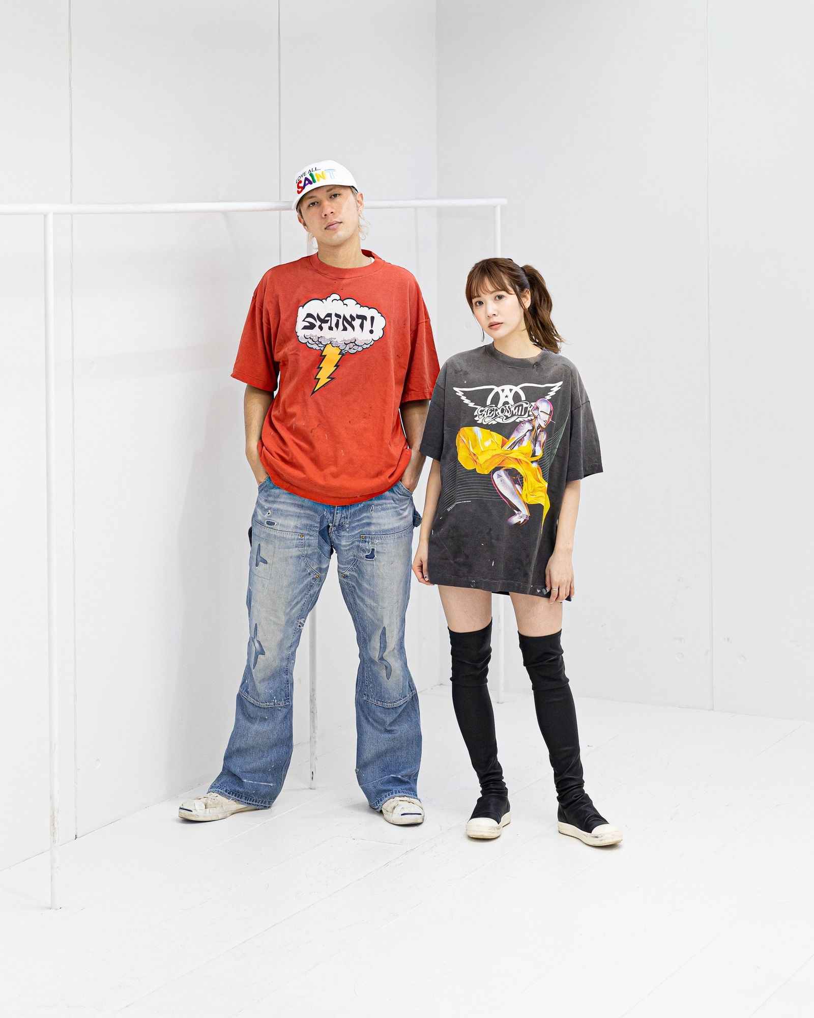 セントマイケル 26SS AEROSMITH AS_SS T-SHIRT(SM-MK8-0000-C25)BLACK