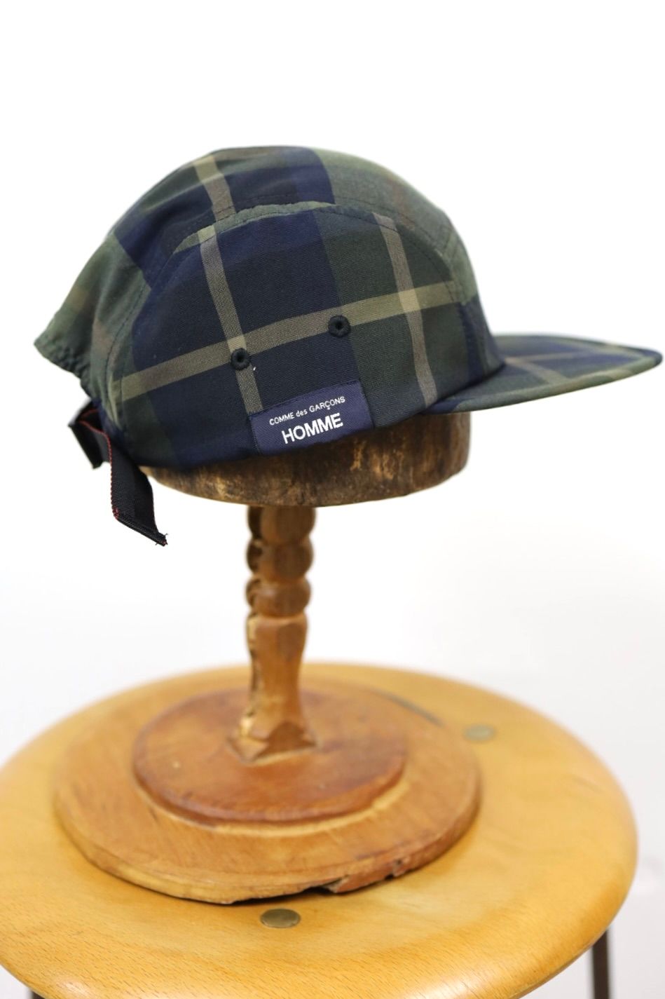 コムデギャルソンオム26SS BRIEFINGコラボ 綿エステルチェックCAP(HQ-K602-051-1)KHAKI/BROWN★4月3日(金)発売！