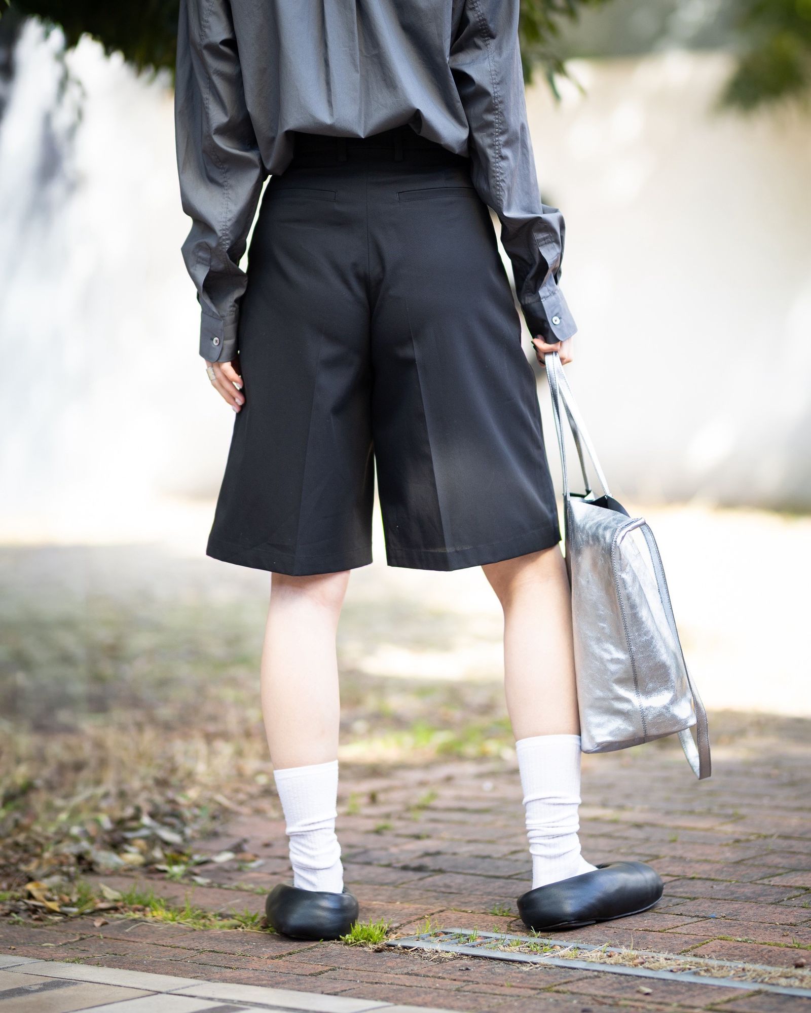 Graphpaper 26SS Women's Brushed Cotton Gabardine Shorts(GL261-40397)BLACK☆2月7日(土)発売！