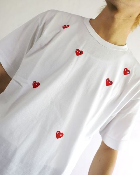 PLAY COMME des GARCONS 24SS PLAY MANY HEART S/S T-SHIRT RED HEART style 2024.5.11