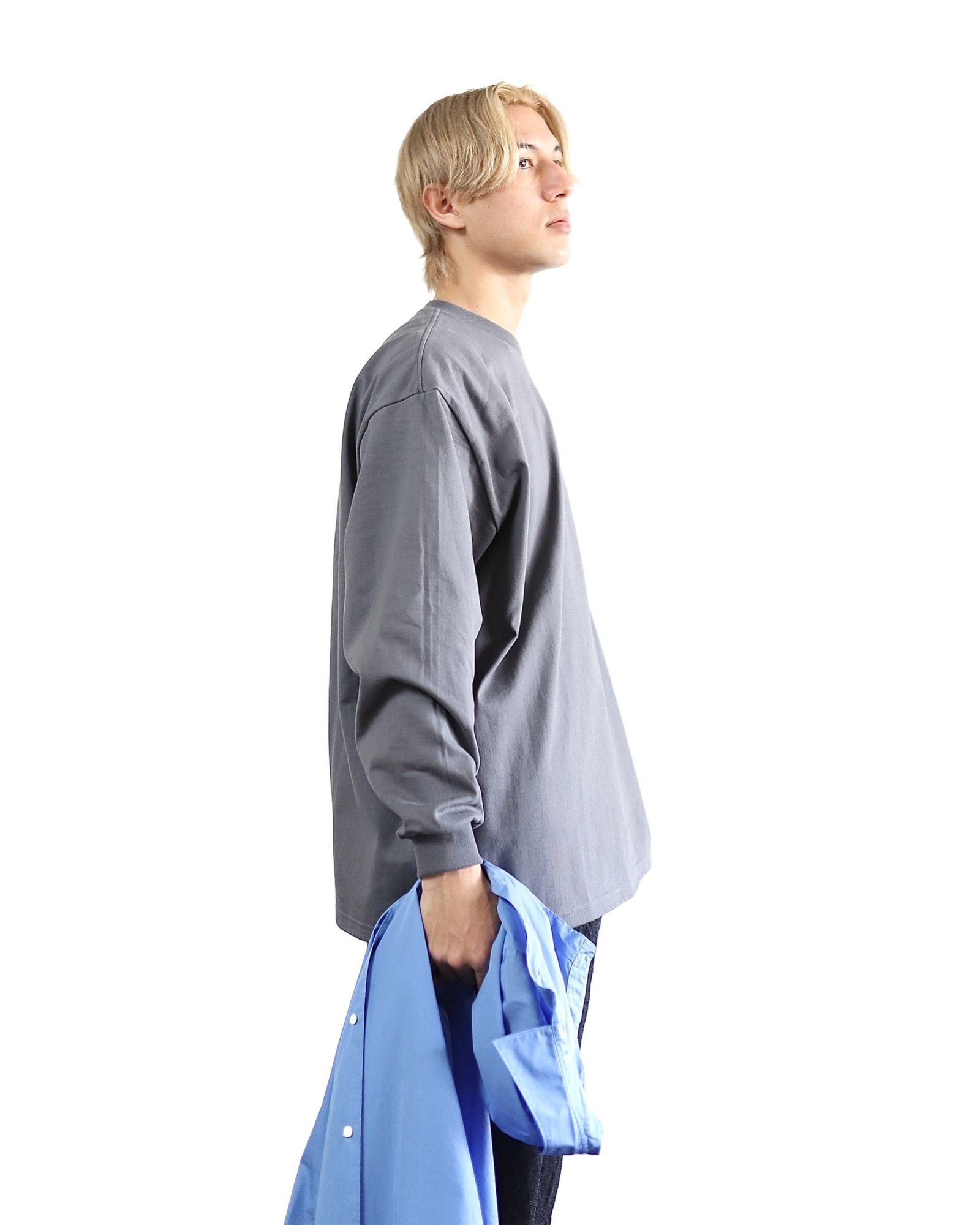 グラフペーパー24SS Heavy Weight L/S Oversized Tee (GRAY)style 2024.3.15