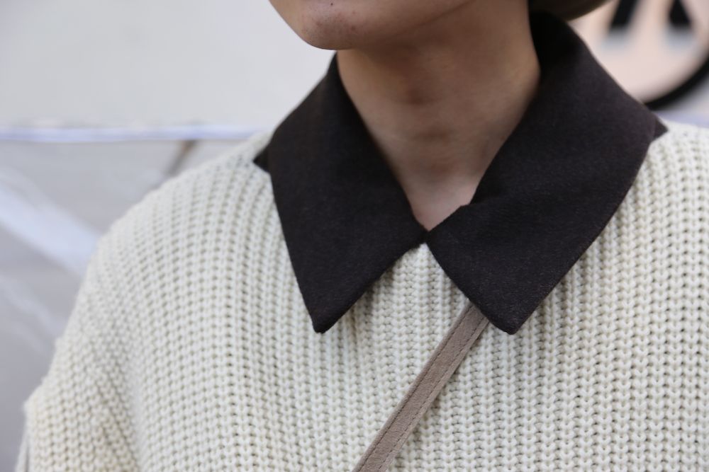 sulvam Slit over knit style 2020.12.27.
