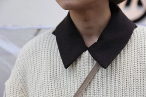 sulvam Slit over knit style 2020.12.27.
