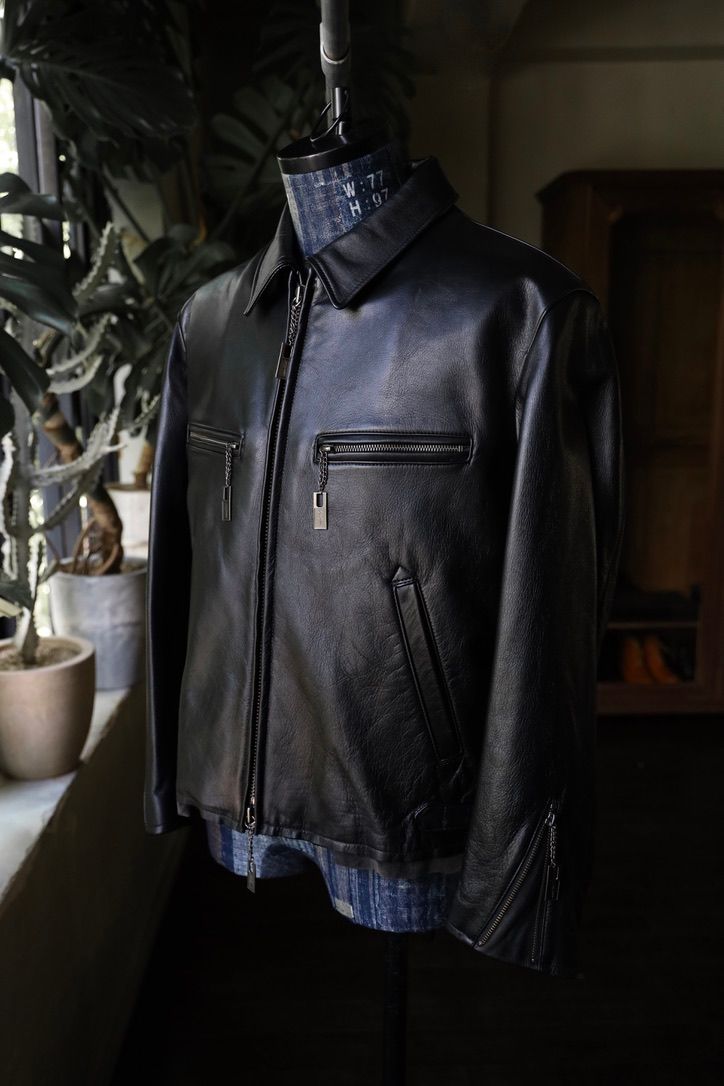 ヨウジヤマモト COW/DRUM LEATHER CUT OFF BLOUSON(HO-Y06-710)☆新作発売！