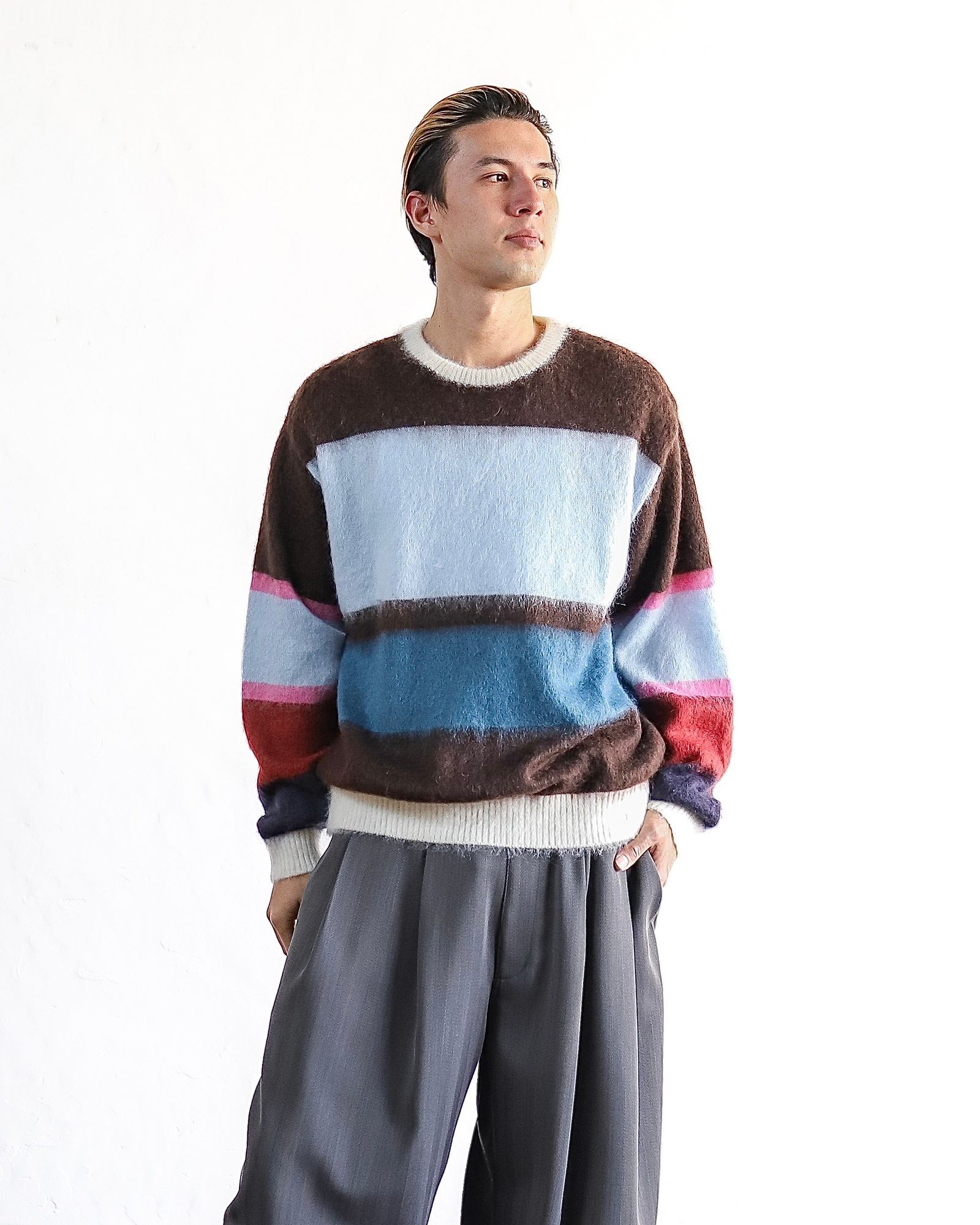 YOKE MOHAIR BORDER SWEATER スタイル | 5889 | mark