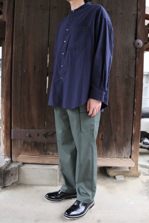 Graphpaper Oxford Oversized Band Collar Shirt(GM211-50137B) style.2021.3.13.