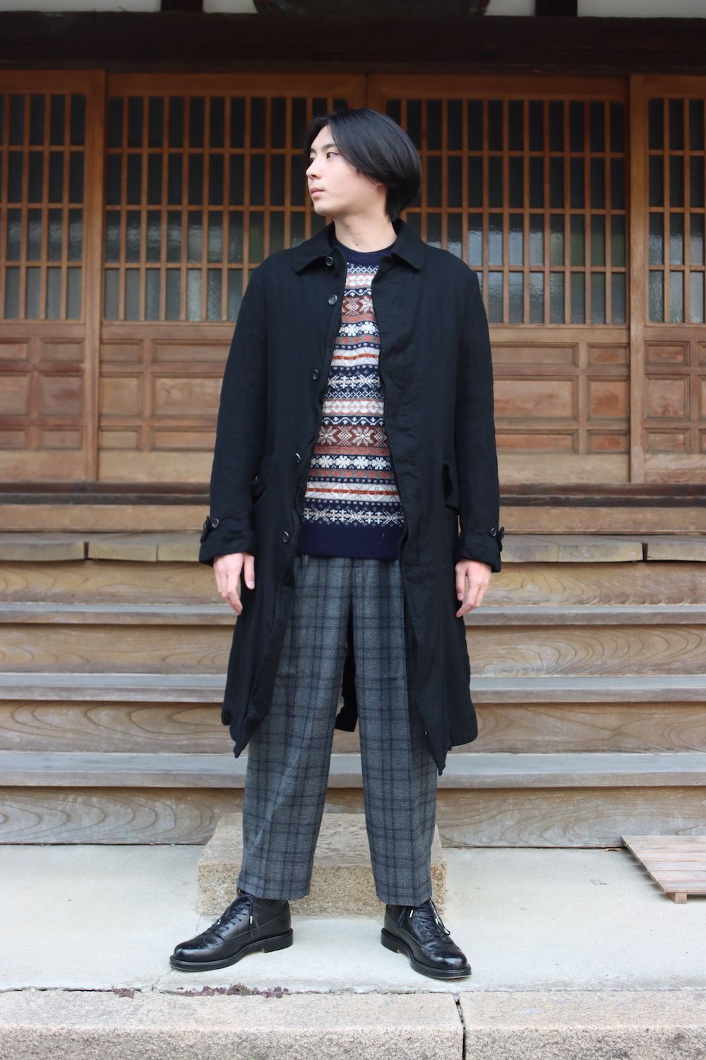 COMME des GARCONS HOMME 21AW ウールサージ縮絨コート(HH-C009) style