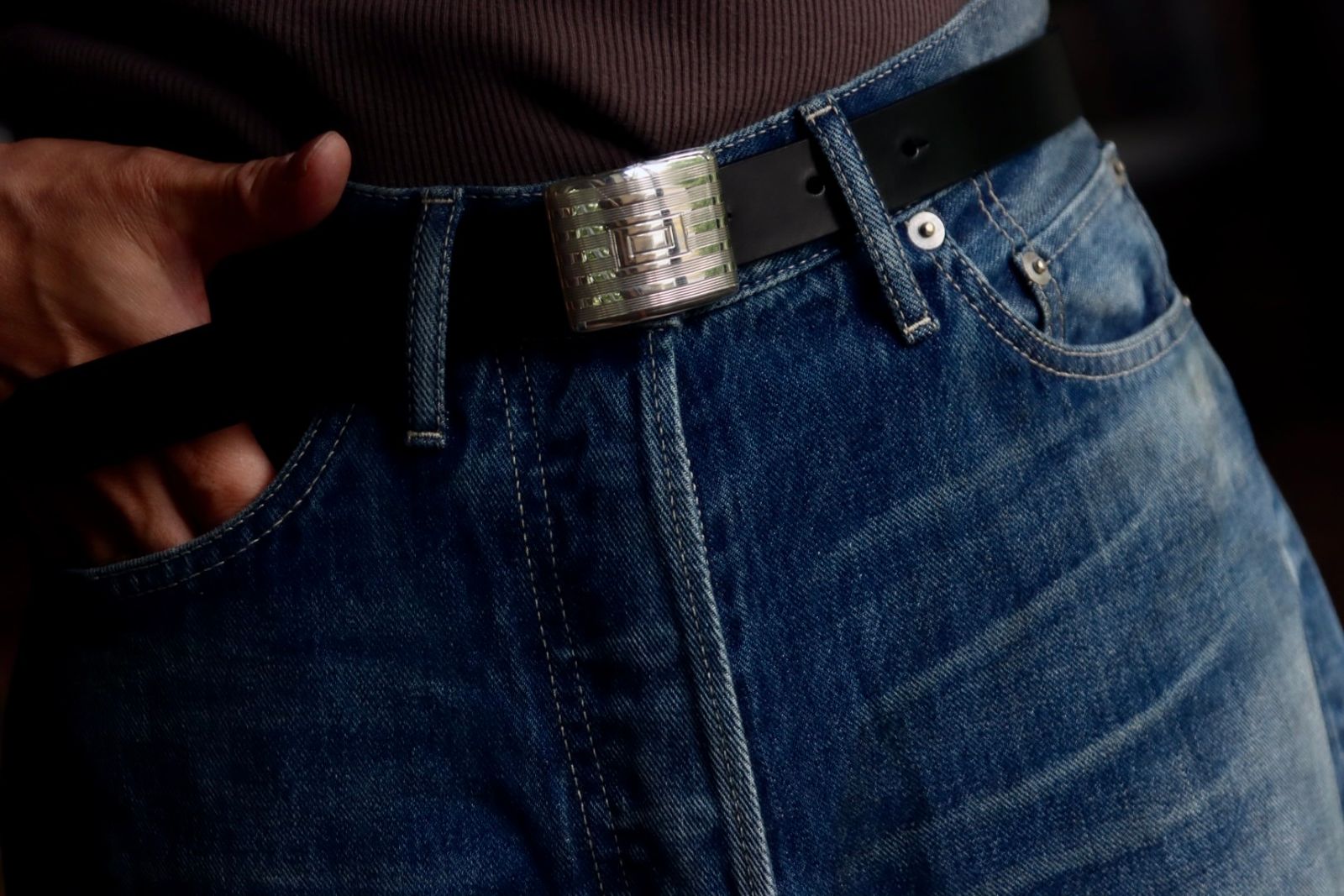 Graphpaper Selvage Denim Five Pocket wide Straight Pantsスタイル.2023.7.31.