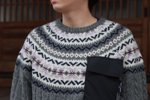 COMME des GARCONS HOMME ノルディック柄ニット(HH-N002) style.2021.11.6