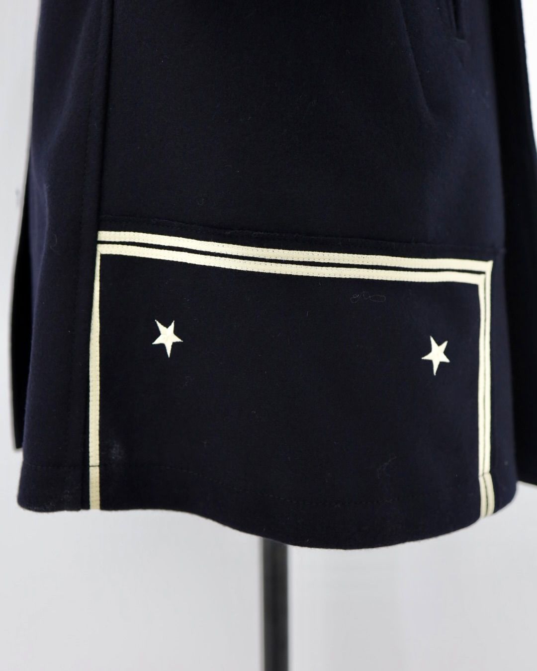 ジュンヤワタナベマン 26FW ウールナイロンメルトン NEEDLES Wネーム Pコート (WR-J105-051)NAVY☆10月2日(金)発売！