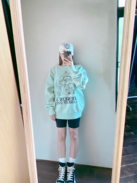 ©SAINT M×××××× 23AW CRW N SWT/JESUS"BLUE"スタイル