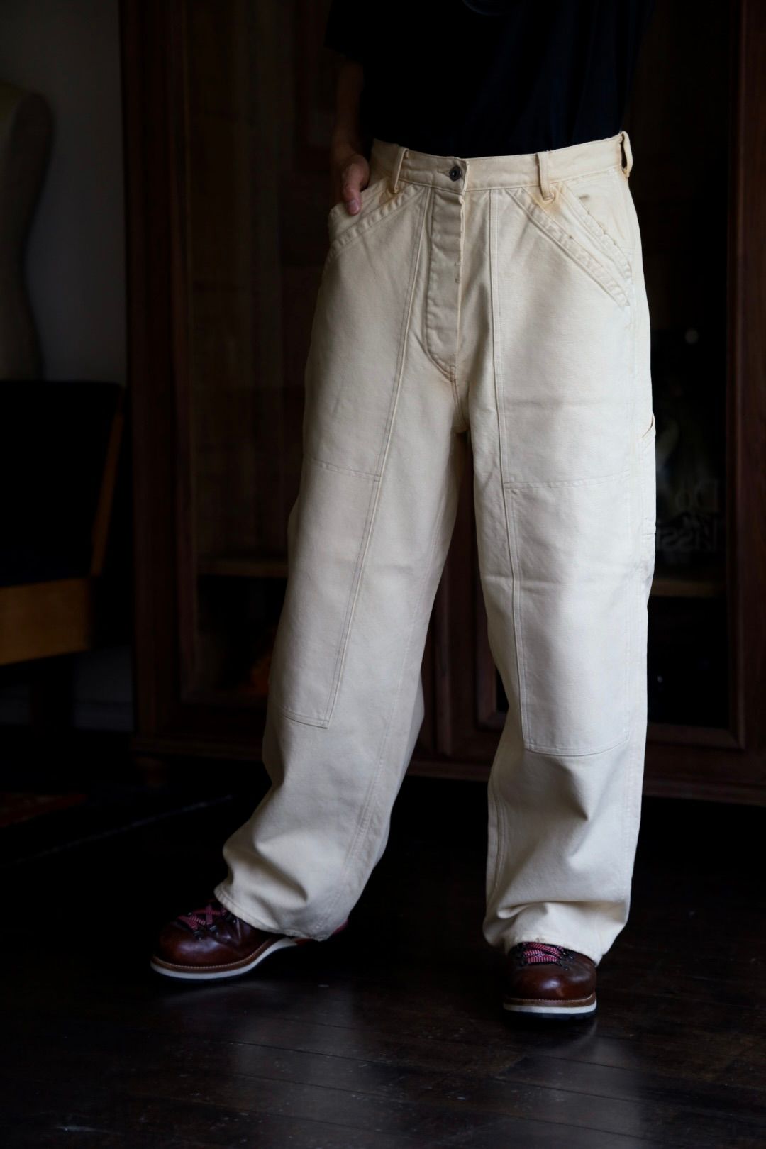 アプレッセ 2025 STYLE2 Vintage Silk Hemp Double Knee Pants(25AAP-04-07)BEIGE