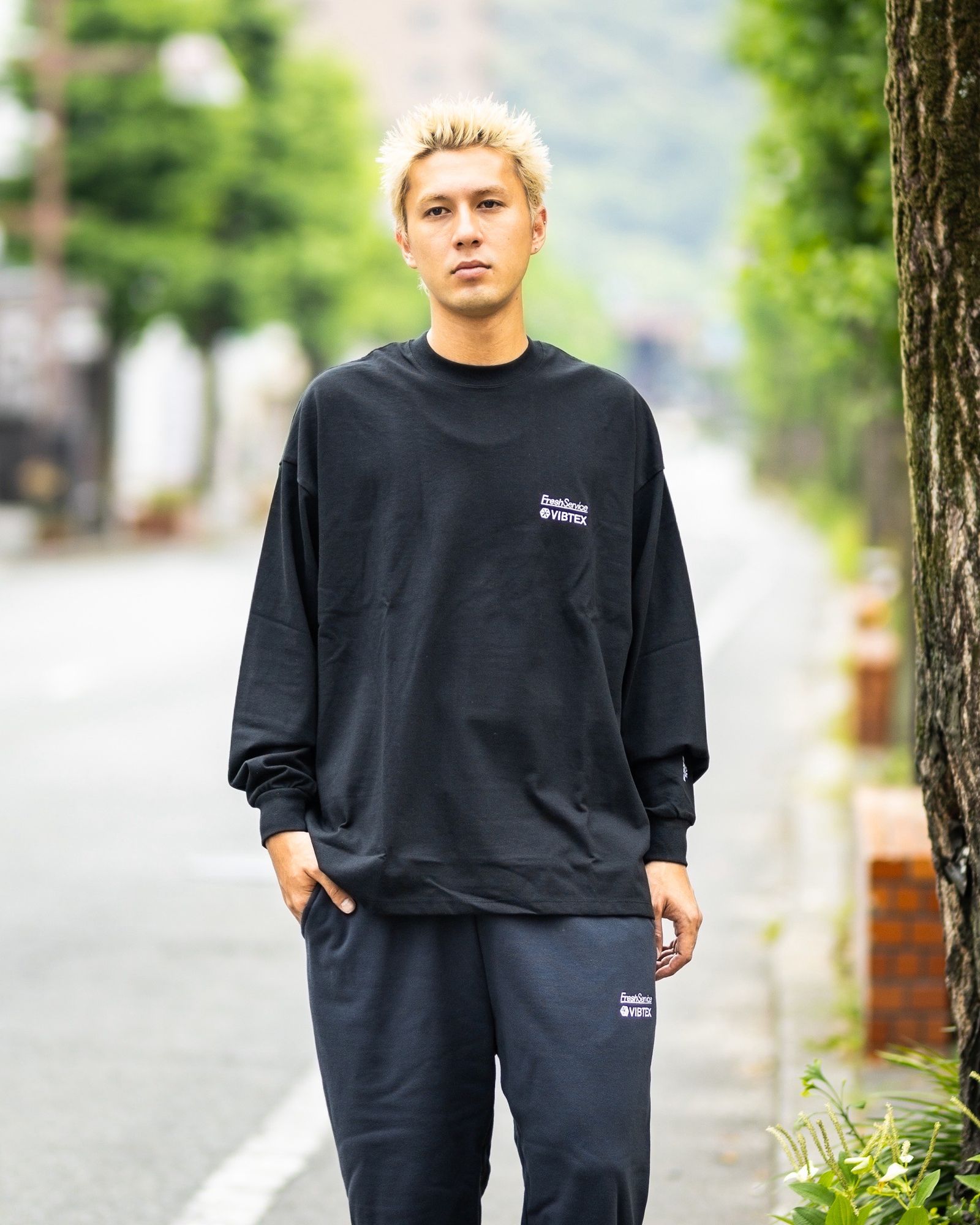 FreshService VIBTEX for FreshService L/S CREW NECK TEE MARKスタイル