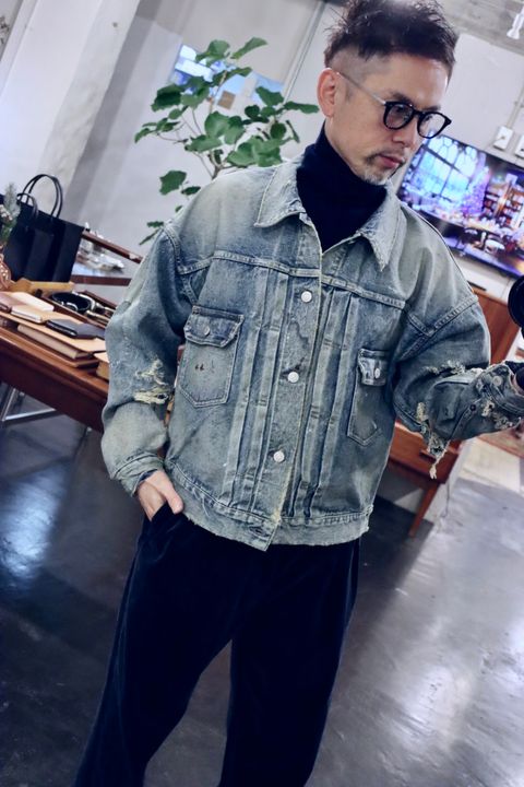 A.PRESSE 24SS Vintage Corduroy Trousers"NAVY"スタイル2.