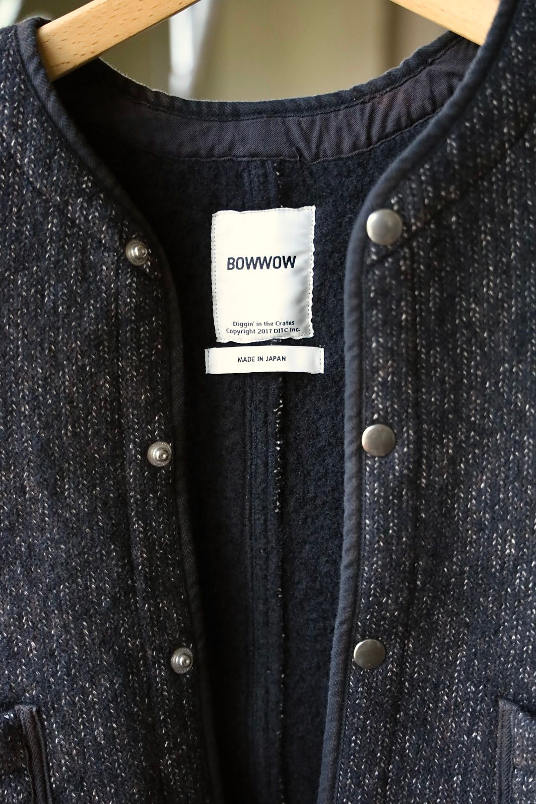 BOW WOW 25FWバウワウ ベストB CLOTH VEST AGED(BW252-BCV) AGED MIXED BLACK