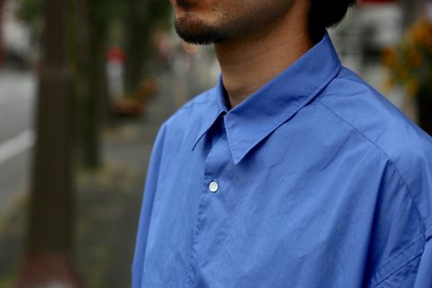 Graphpaper Broad L/S Oversized Regular Collar Shirt"BLUE"Style.2020.10.4.