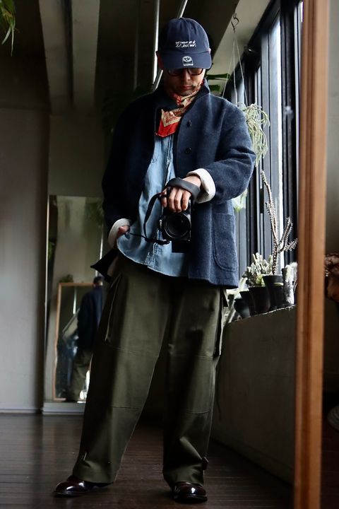 blurhms SS24 blurhms ROOTSTOCK Cotton Serge 47 Pants"OLIVE"スタイル