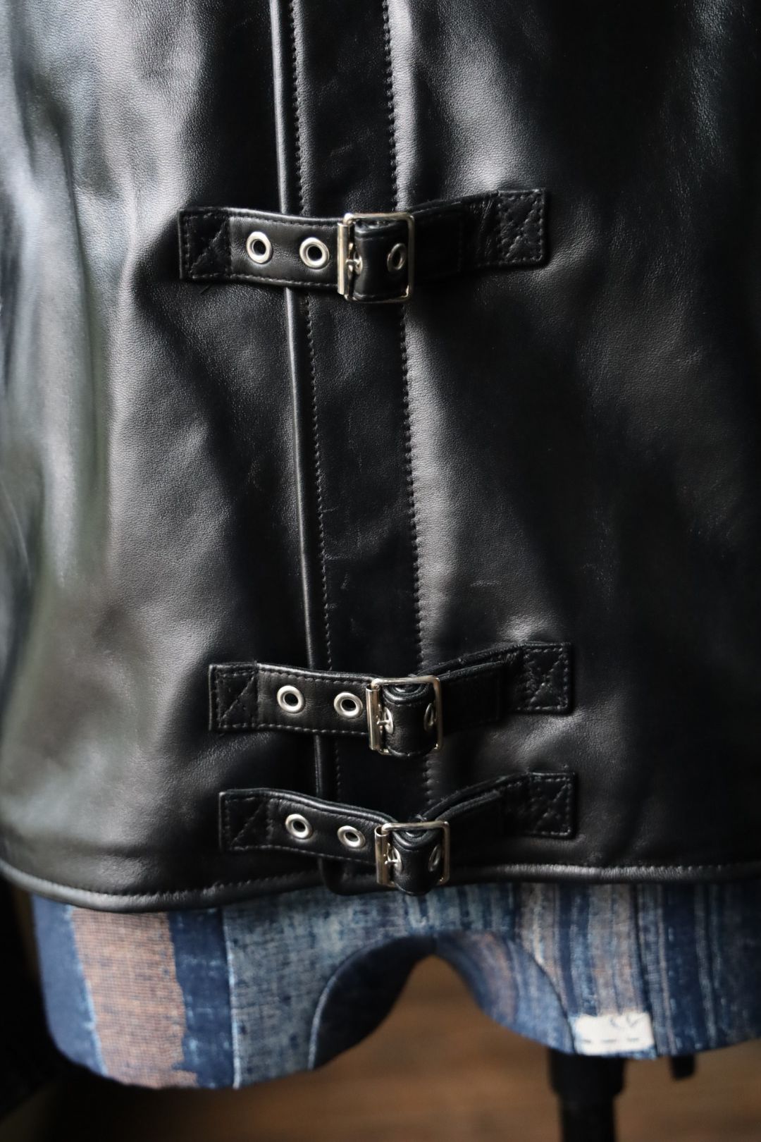 doublet 25AW BUCKLE OVERLOAD LEATHER JACKET(25AW06BL222)BLACK