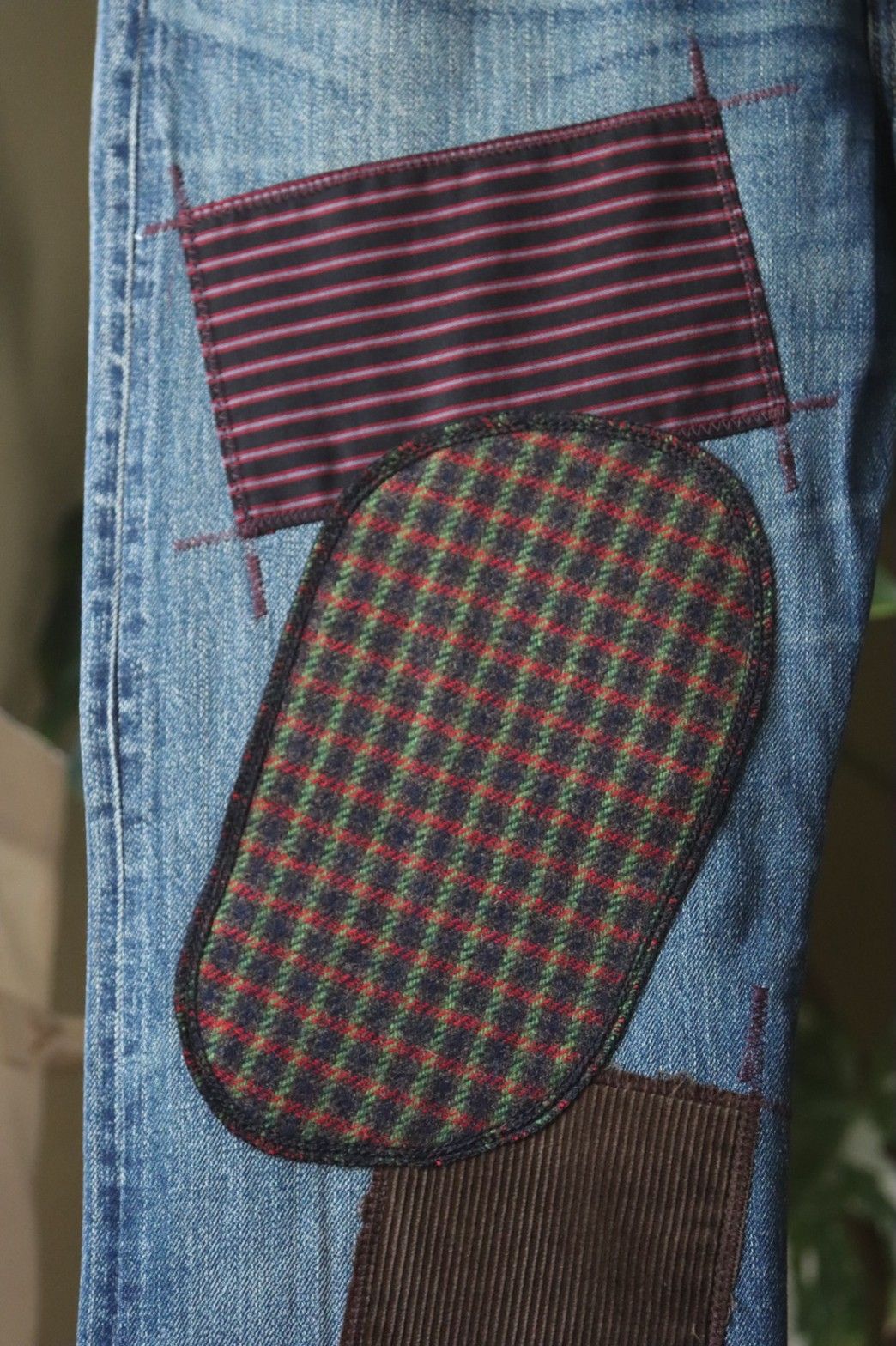 ジュンヤワタナベマン 22FW Levi'sコラボ 多素材パッチワークデニム(WJ-P201-051) INDIGO x MIX