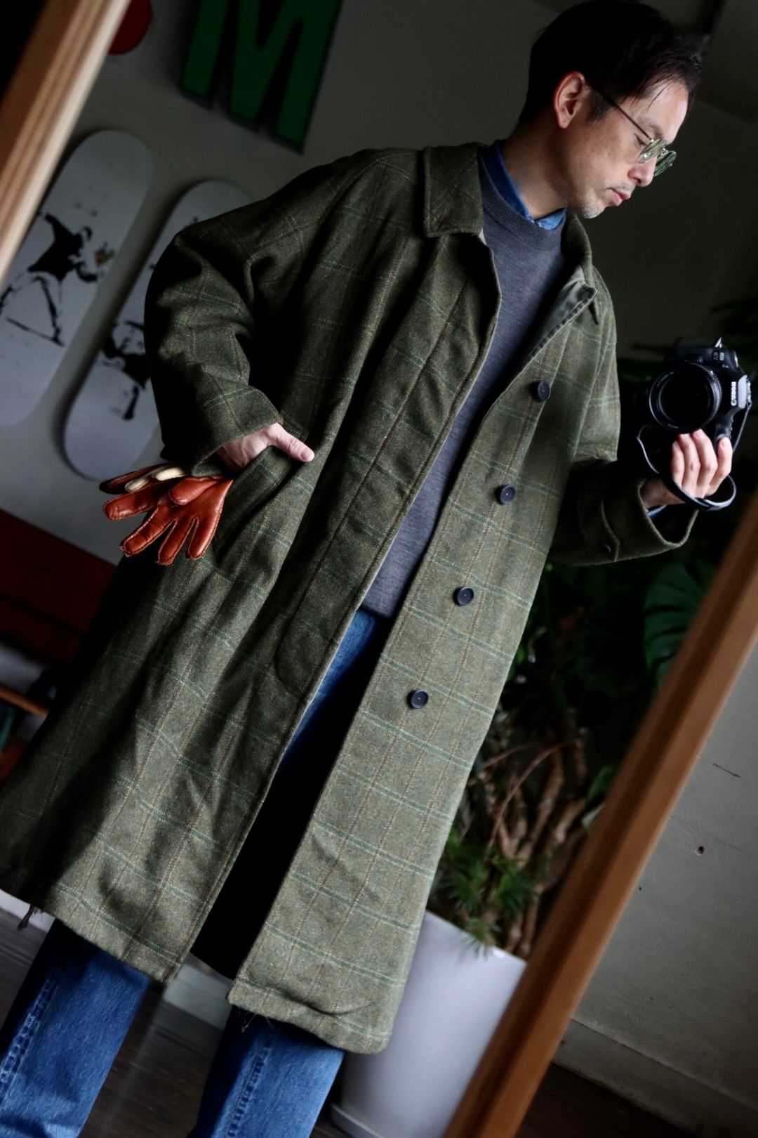 アプレッセ22FW Tweed Balmacaan Coatスタイル2022.10.1.