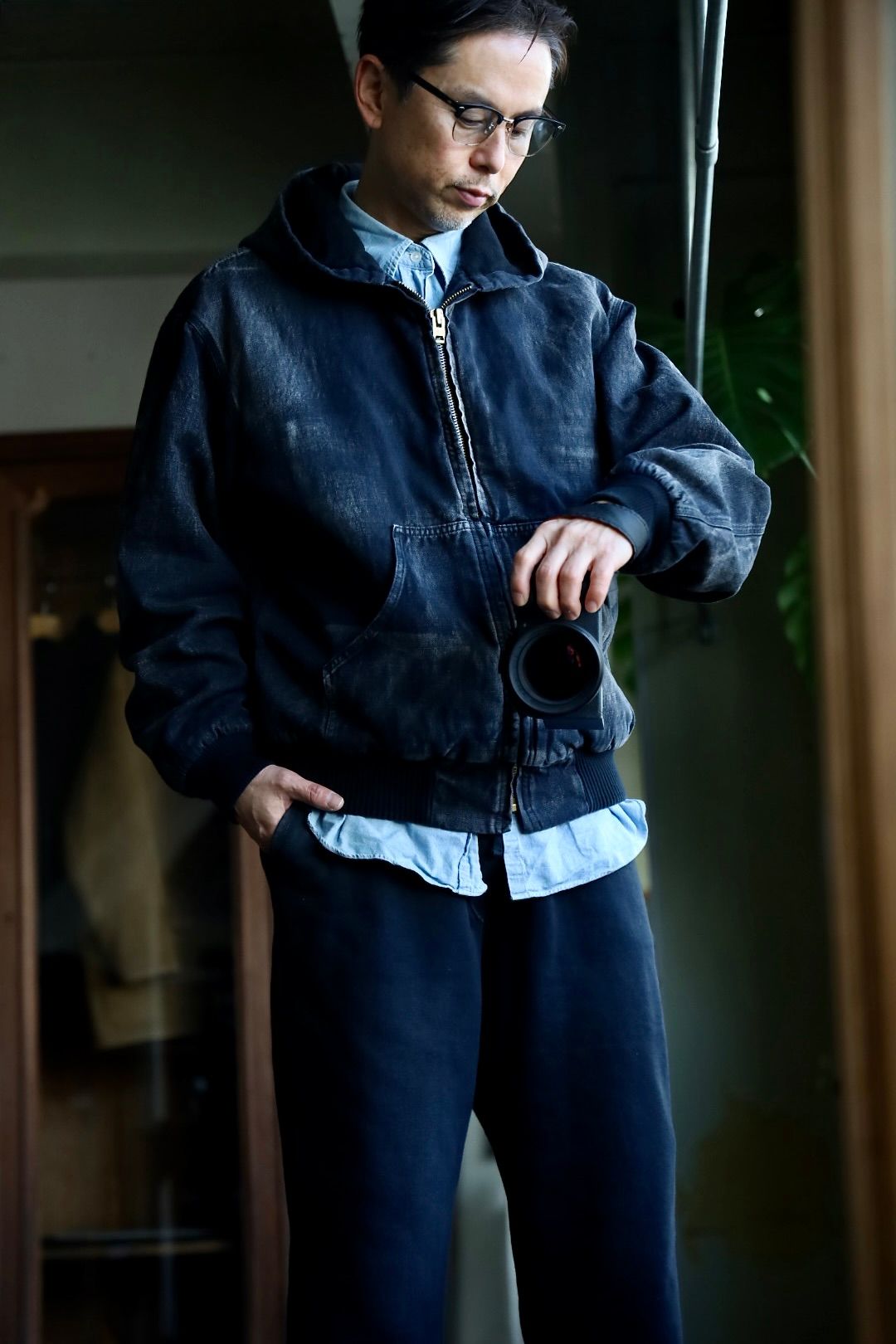 A.PRESSE Silk Linen Hooded Parka