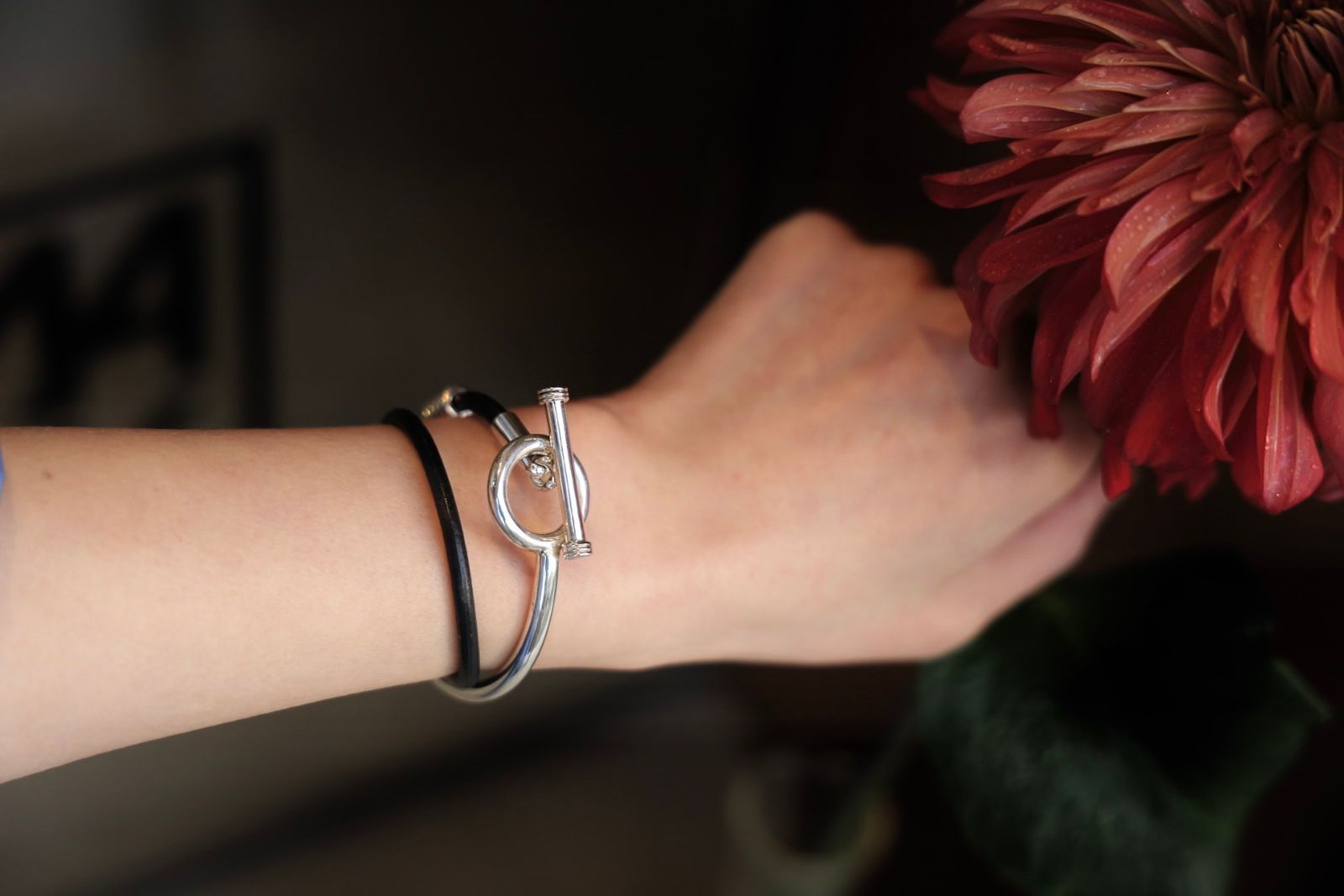 XOLO JEWELRY ショロジュエリー / Toggle Double Leather Bracelet(XOLB001)BLACK