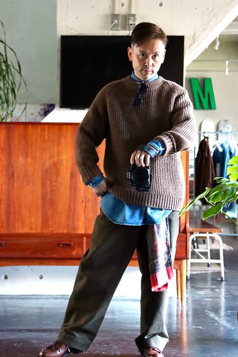A.PRESSE BD Denim Shirt(22SAP-02-03H)INDIGO style.