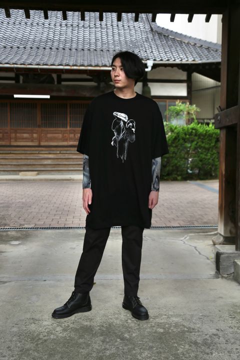 yohji yamamotoBIG半袖プリントTシャツ(HX-T94-077) style.2021.6.13