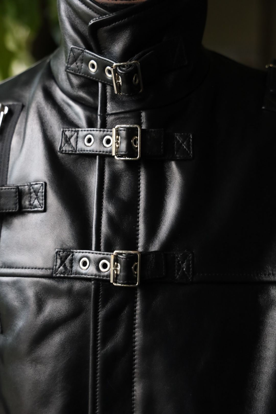 doublet 25AW BUCKLE OVERLOAD LEATHER JACKET(25AW06BL222)BLACK