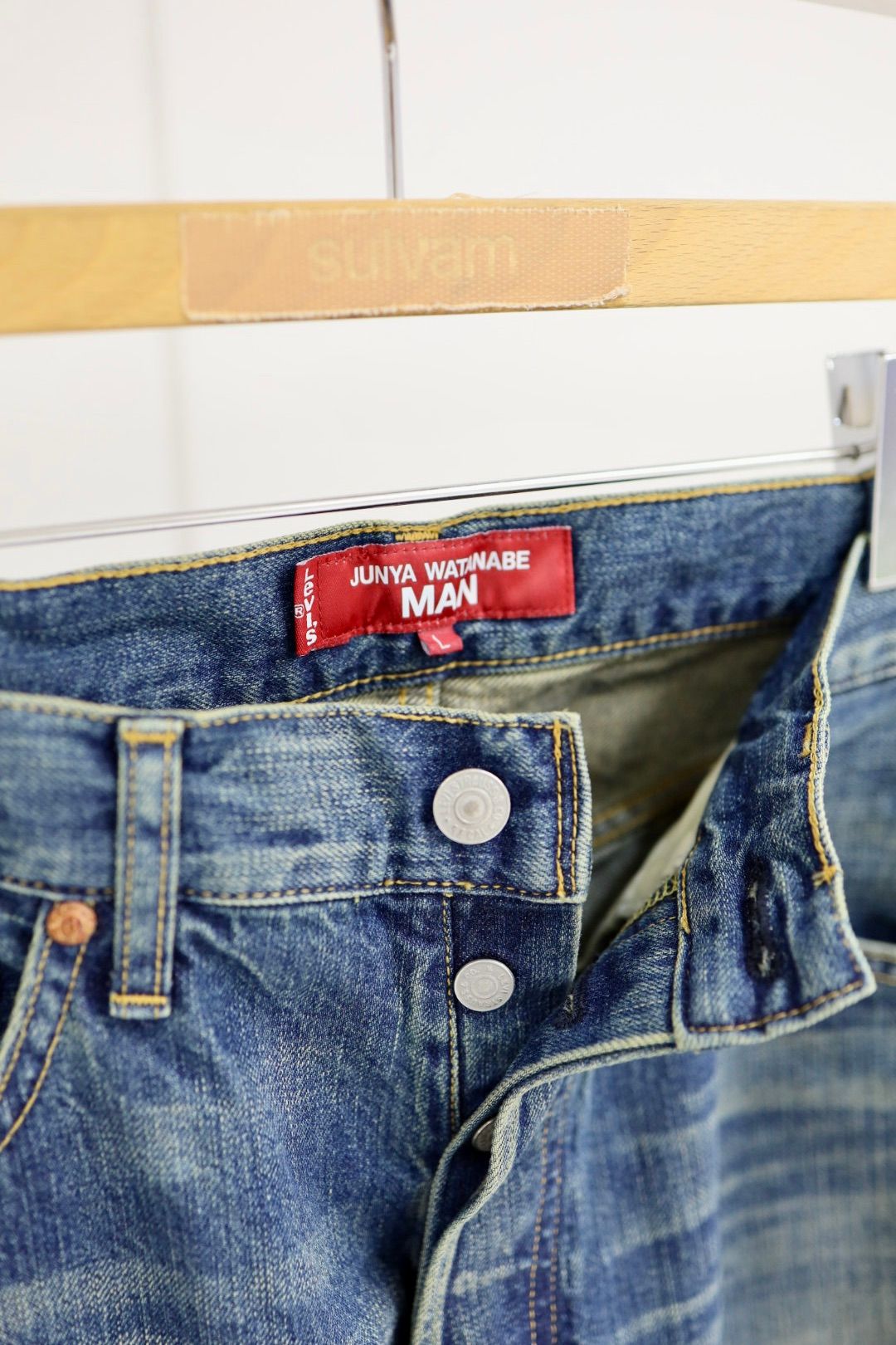 アイジュンヤワタナベマン 25AW リーバイスWネーム 綿セルビッチデニム製品加工デニムパンツ(WP-P216-051)☆11月1日(土)発売!