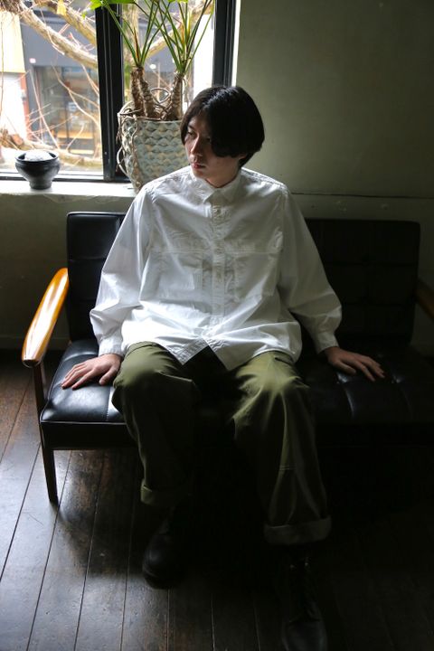 Graphpaper Garment Dyed Poplin Umbrella Yoke Shirt(GM211-50032) style.2021.1.24.