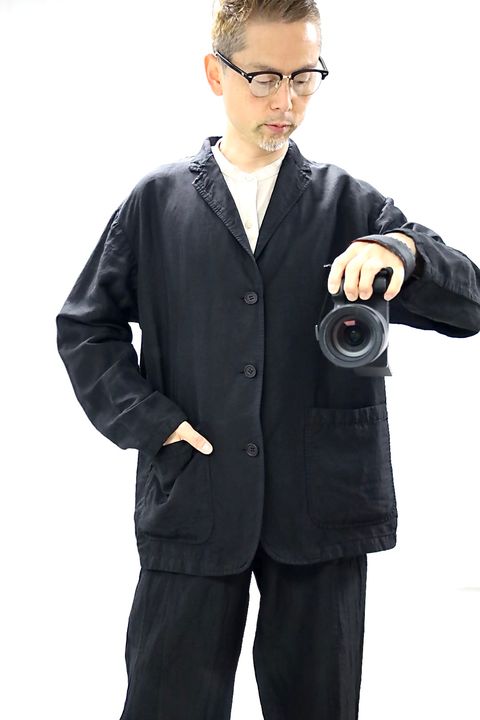 COMME des GARCONS HOMME 26SS リネンギャバ製品染3Bジャケットスタイル