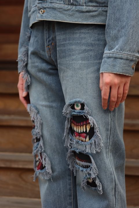 doublet RECYCLE DENIM MONSTER REPAIR JACKET(21AW11BL125) style.2021.9.20.