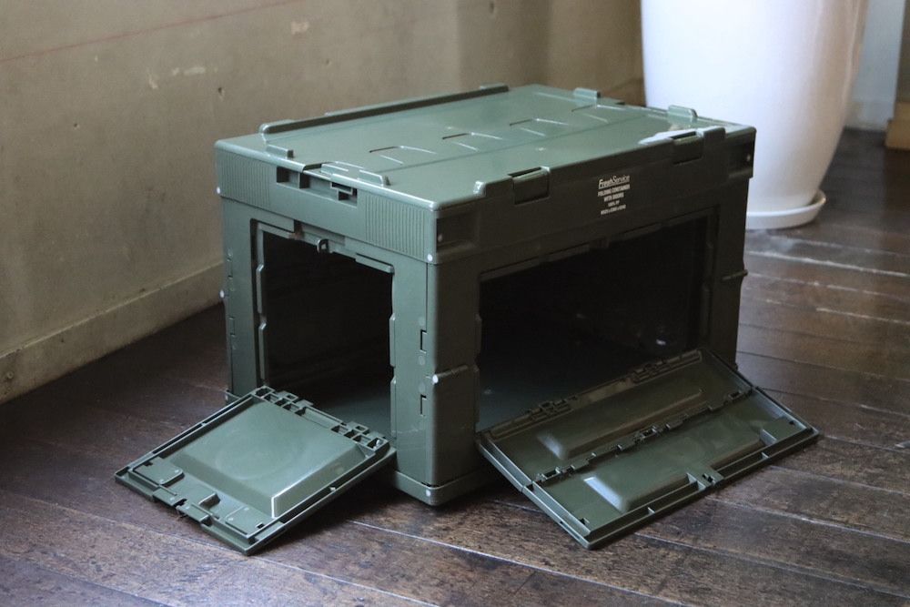 フレッシュサービス FOLDING CONTAINER w/2 DOORS "OLIVE"