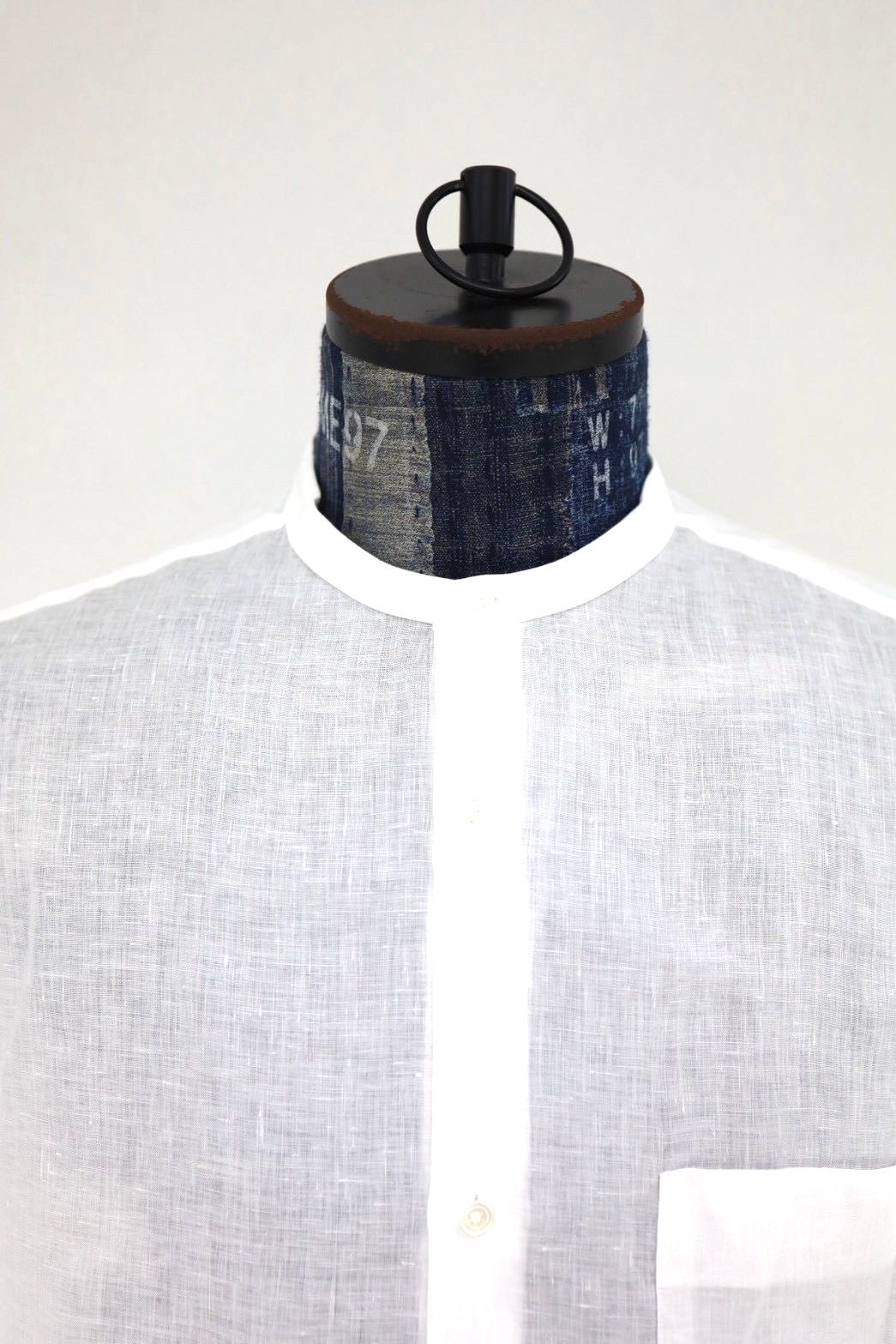 グラフペーパー Linen L/S Oversized Band Collar Shirt(GM262-50040B)WHITE☆6月20日(土)発売！
