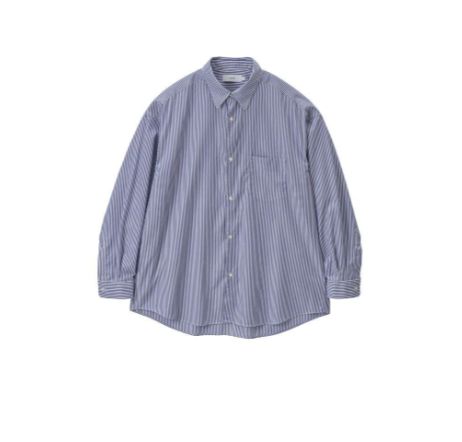 グラフペーパーシャツ Broad Stripe L/S Oversized Regular Collar Shirt (GM264-50022STB)BLUE STRIPE☆10月31日(土)発売！